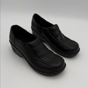 Eastland Black Leather mule shoe women 9.5W slip on comfort casual office retro
